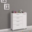 Ver imagem 2 de Cômoda Sapateira Encanto 4 Gavetas e Porta Branco com Pés para Quarto - Bela Móveis