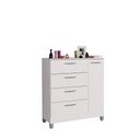 Ver imagem 1 de Cômoda Sapateira Encanto 4 Gavetas e Porta Branco com Pés para Quarto - Bela Móveis