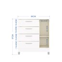 Ver imagem 3 de Cômoda Sapateira Encanto 4 Gavetas e Porta Branco com Pés para Quarto - Bela Móveis
