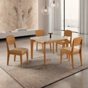 Ver imagem 1 de Conjunto Sala de Jantar Mesa Dublin Tampo em MDF e 4 Cadeiras Cleo Yescasa