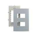 Ver imagem 1 de Placa com Suporte Margirius Sleek Colors 4x2 para 2 Módulos Horizontais Distanciados Cinza