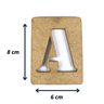 Stencil Molde De Alfabeto Letras Numeros Madeira Vazado MDF Natural - 5