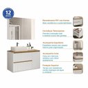 Ver imagem 7 de Gabinete para Banheiro com Cuba e Espelheira 100cm Toronto Yescasa Branco/Carvalho