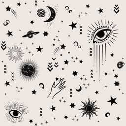 Papel de Parede Temático Astrologia Fundo Bege - 2,50x0,50m - 1