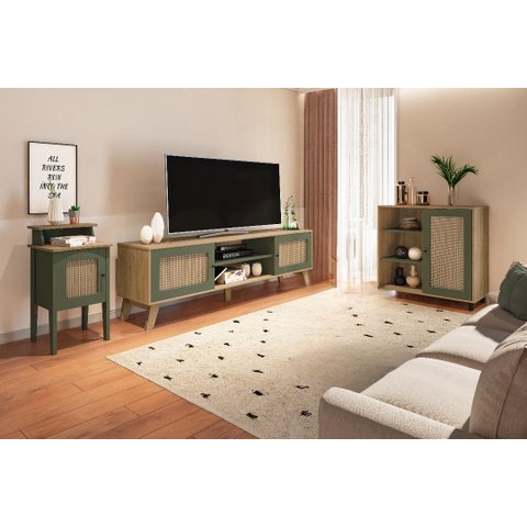 Conjunto Sala Charlotte: Rack, Mesa e Buffet - Artely