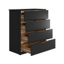 Ver imagem 3 de Cômoda Alia Quarto com 4 Gavetas Preto