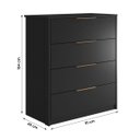 Ver imagem 4 de Cômoda Alia Quarto com 4 Gavetas Preto