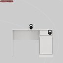 Ver imagem 7 de Conjunto 2 Peças Escrivaninha Office Morada Com Cadeira Escritorio Diretor Tela Mesh Tok Preto Branco Preto