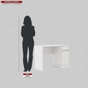 Ver imagem 6 de Conjunto 2 Peças Escrivaninha Office Morada Com Cadeira Escritorio Diretor Tela Mesh Tok Preto Branco Preto