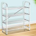 Ver imagem 3 de Sapateira 4 Andares Prateleira Inox 12 Pares Calçado Tenis Sapato Oganizador Multiuso Casa Quarto Cl