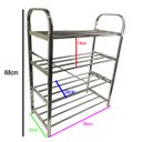 Ver imagem 6 de Sapateira 4 Andares Prateleira Inox 12 Pares Calçado Tenis Sapato Oganizador Multiuso Casa Quarto Cl