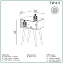 Ver imagem 3 de Mesa de Cabeceira com 01 Gaveta 50cm Twt49 Dalla Costa - Freijó