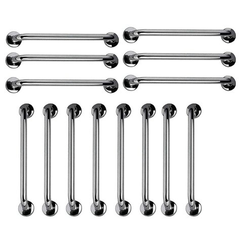 Barra de Apoio 60cm Aço Inox Kit 14 Unidades Idoso Gestante Criança Suporte Resistente Banheiro Box 