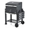Churrasqueira Americana Bafo Carvão Grelhas Rodas - Preto - 3