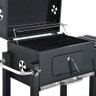 Churrasqueira Americana Bafo Carvão Grelhas Rodas - Preto - 8