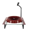 Ver imagem 2 de GABINETE COM CUBA DE VIDRO CHAPEU 10MM COM TAMPO 40CM VERMELHO CEREJA