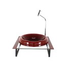 Ver imagem 1 de GABINETE COM CUBA DE VIDRO CHAPEU 10MM COM TAMPO 40CM VERMELHO CEREJA