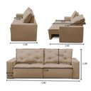 Ver imagem 3 de Sofá Retrátil e Reclinável 3 Lugares com Molas 1,80m Atenas Suede Cappuccino Mirra Decor