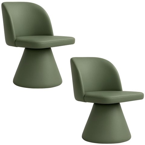 Kit 02 Cadeiras de Jantar Liz Base Fixa Corano Verde - Nexta Casa