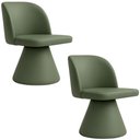 Ver imagem 1 de Kit 02 Cadeiras de Jantar Liz Base Fixa Corano Verde - Nexta Casa