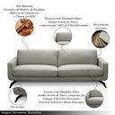Ver imagem 3 de Sofá Decorativo Thalia 4 Lugares Sala de Estar 270cm Pés em Aço Couro Off White G88 - Gran Belo