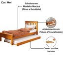 Ver imagem 5 de Cama de Solteiro Madeira Maciça com Cama Auxiliar 706x715la Mell Acetinado Marjori