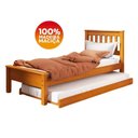 Ver mais imagens de Cama de Solteiro Madeira Maciça com Cama Auxiliar 706x715la Mell Acetinado Marjori