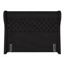 Ver imagem 4 de Kit Cabeceira Cama Box Queen 160 Cm Madrid com Puff Recamier Santorini Couríssimo Preto - Lyam