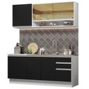 Ver imagem 3 de Armário de Cozinha Compacta 180cm Branco Preto Glamy Madesa 06