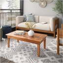 Ver imagem 2 de Mesa Centro 80x40 Ripada Madeira Rustica Castanho Ofertamo