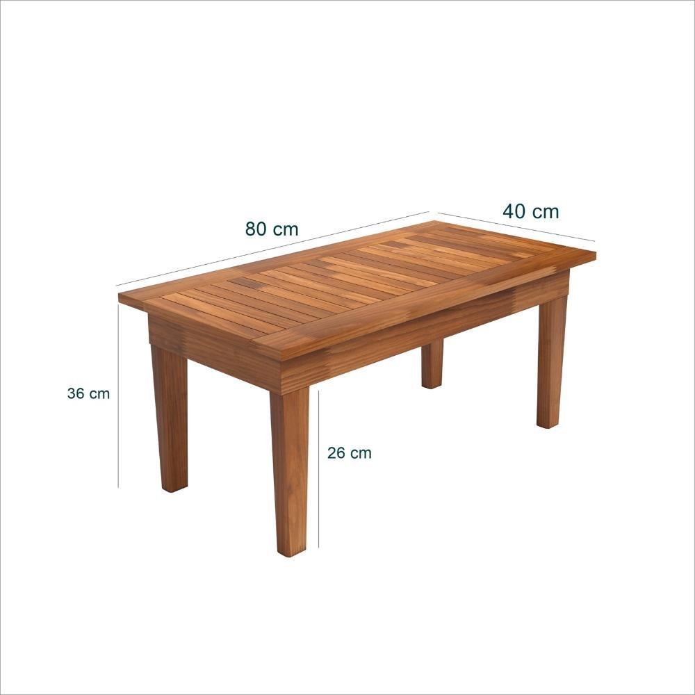 Mesa Centro 80x40 Ripada Madeira Rustica Castanho Ofertamo - 6