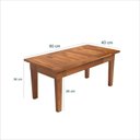 Ver imagem 6 de Mesa Centro 80x40 Ripada Madeira Rustica Castanho Ofertamo