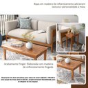 Ver imagem 5 de Mesa Centro 80x40 Ripada Madeira Rustica Castanho Ofertamo