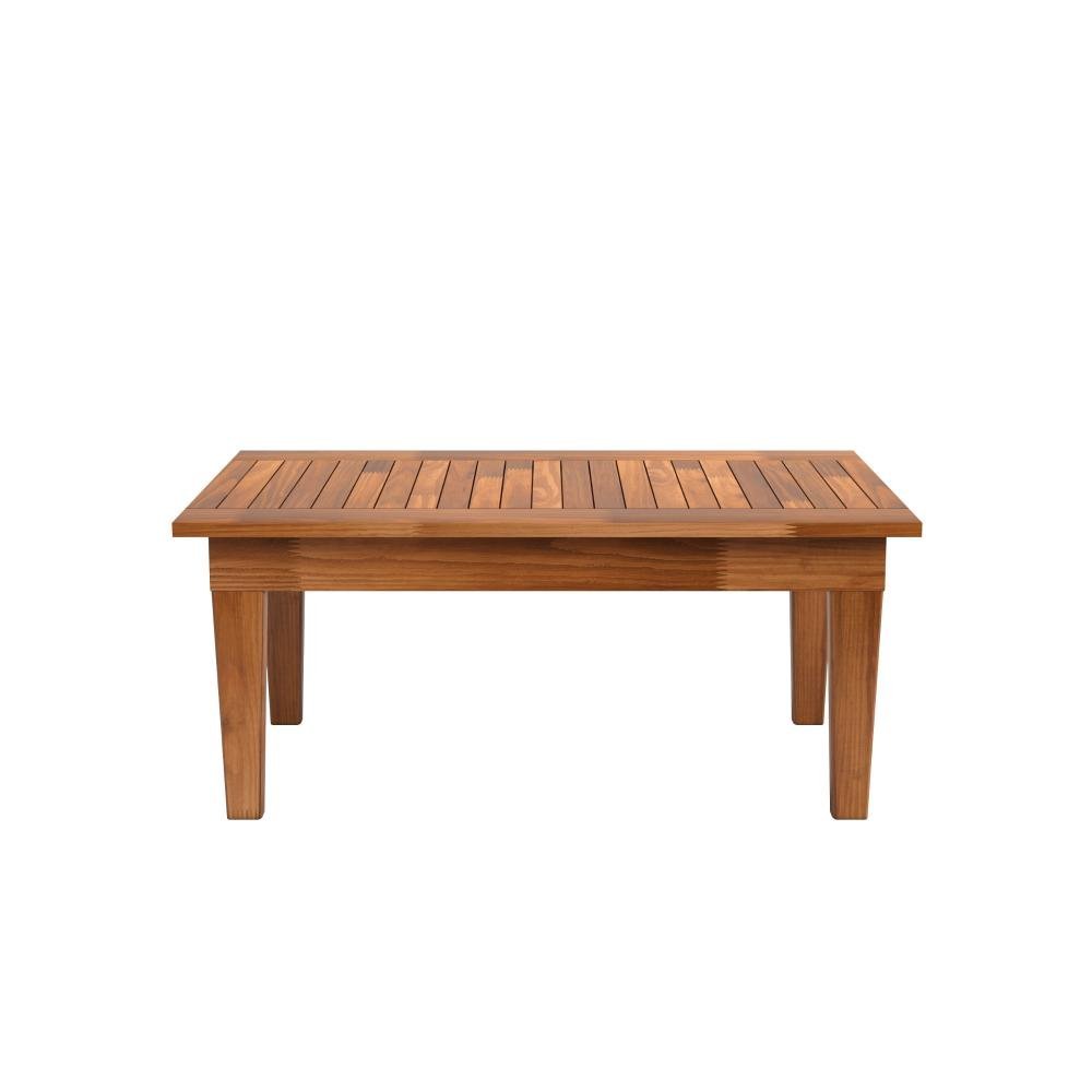 Mesa Centro 80x40 Ripada Madeira Rustica Castanho Ofertamo - 4