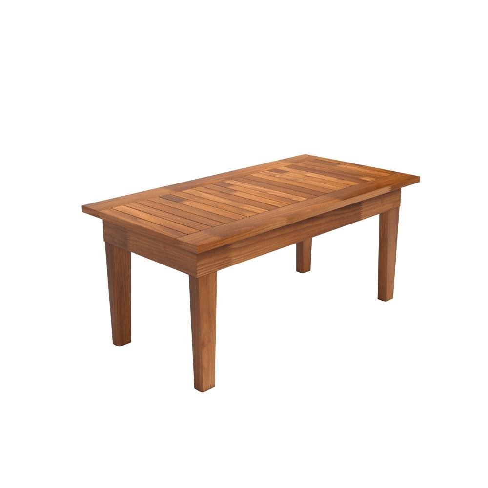 Mesa Centro 80x40 Ripada Madeira Rustica Castanho Ofertamo