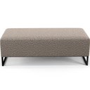 Ver mais imagens de Kit 02 Puffs Decorativo Sala de Estar Bali W01 Base Ferro 120x50 cm Bouclê Bege - Lyam Decor