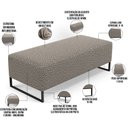 Ver imagem 4 de Kit 02 Puffs Decorativo Sala de Estar Bali W01 Base Ferro 120x50 cm Bouclê Bege - Lyam Decor