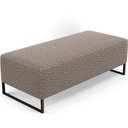 Ver imagem 2 de Kit 02 Puffs Decorativo Sala de Estar Bali W01 Base Ferro 120x50 cm Bouclê Bege - Lyam Decor