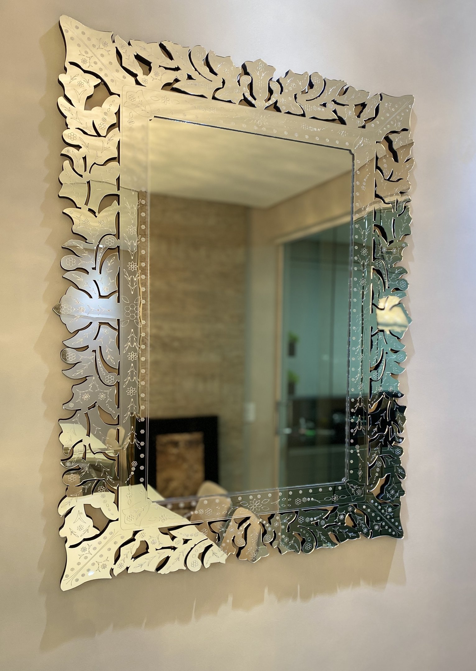 Espelho Veneziano Decorativo Provençal 90x110 38125:prata - 7