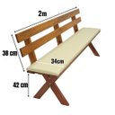 Ver imagem 6 de Conjunto Mesa Madeira Maciça para Churrasco Mel + 4 Bancos Estofados Nude