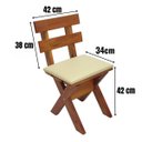 Ver imagem 5 de Conjunto Mesa Madeira Maciça para Churrasco Mel + 4 Bancos Estofados Nude