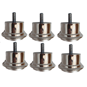 Pé para Sofá e Box Bau 3,3cm Cromado Redondo Kit 10 Unidades