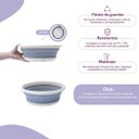 Ver imagem 3 de Kit lavanderia de 2 bacias dobráveis de plástico 5L Simplo