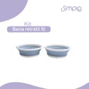 Ver imagem 2 de Kit lavanderia de 2 bacias dobráveis de plástico 5L Simplo