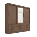 Ver imagem 1 de Guarda Roupa Meridian 3 Portas 9 Gavetas Castanho