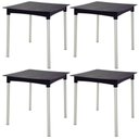 Ver imagem 1 de Kit 4 Mesas Tramontina Plástico Rattan Preto Pés de Alumínio Laura Área Interna Externa
