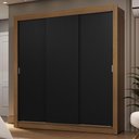 Ver imagem 1 de Guarda-roupa Casal 3 Portas de Correr Rustic/preto Sublime Madesa