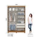Ver imagem 4 de Guarda Roupa Solteiro 02 Portas Deslizantes Flex 02 Gavetas Lucca D348 Cinamomo Off White Avelã - He