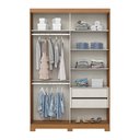 Ver imagem 3 de Guarda Roupa Solteiro 02 Portas Deslizantes Flex 02 Gavetas Lucca D348 Cinamomo Off White Avelã - He