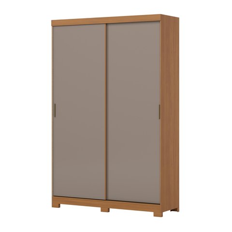 Guarda Roupa Solteiro 02 Portas Deslizantes Flex 02 Gavetas Lucca D348 Cinamomo Off White Avelã - He